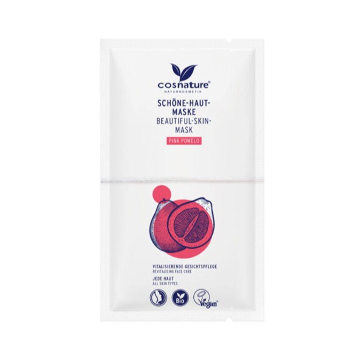 Máscara facial orgânica de toranja rosa Cosnature para uma pele bonita 2 x 8 ml