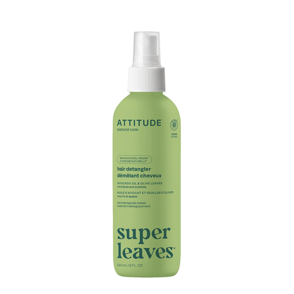 Desembaraçador de Cabelo Super Leaves Nutre e Suaviza Folhas de Oliveira Attitude 240 ml