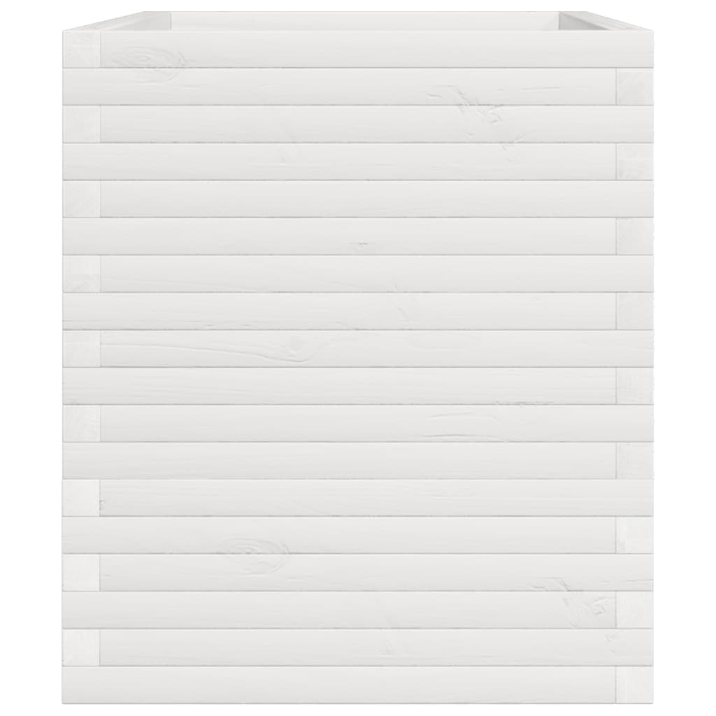 Jardinera De Madera Maciza De Pino Blanca 110x60x72 Cm_5