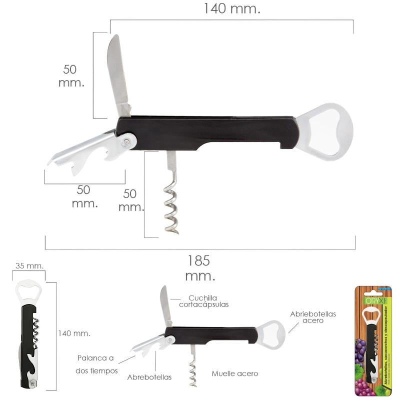 Abrebotellas Y Sacacorchos Con Descapsulador
