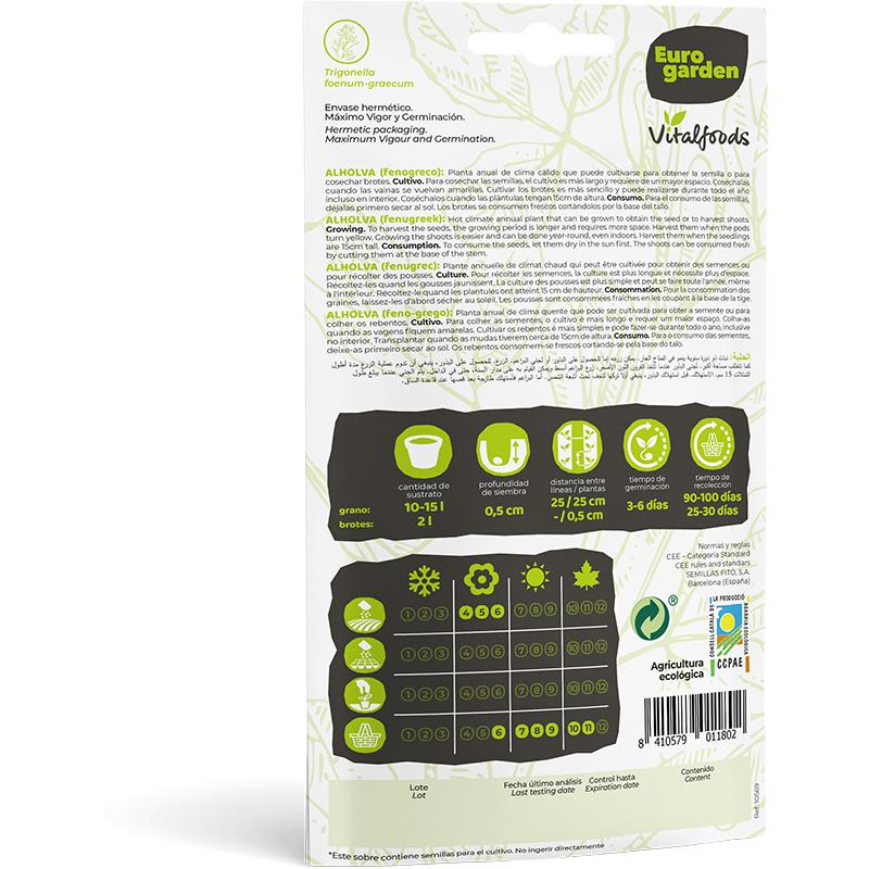 Sementes de feno-grego biológicas Vitalfoods