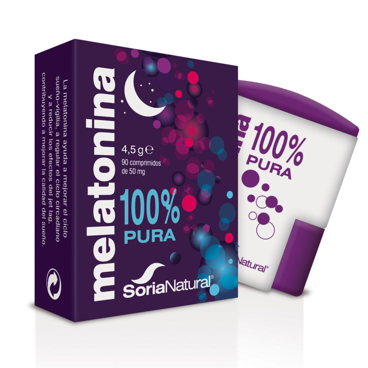 Embalagem de 3x Soria Natural Melatonina, 90 comprimidos