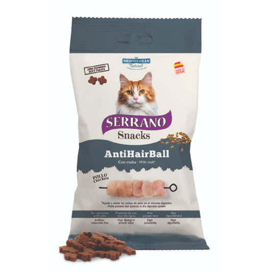 Serrano Snacks AntiHairBall Frango com Malte para Gatos 50g