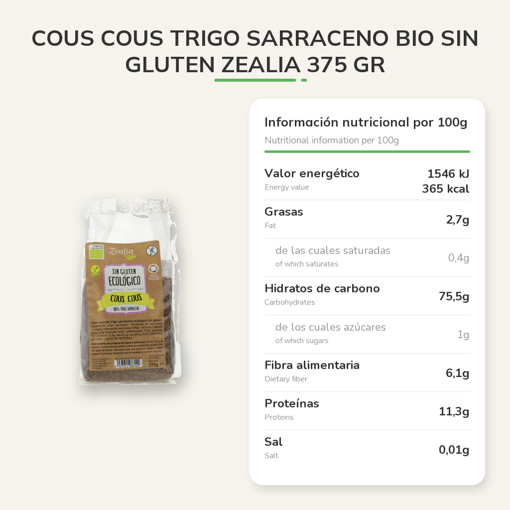 Información nutricional