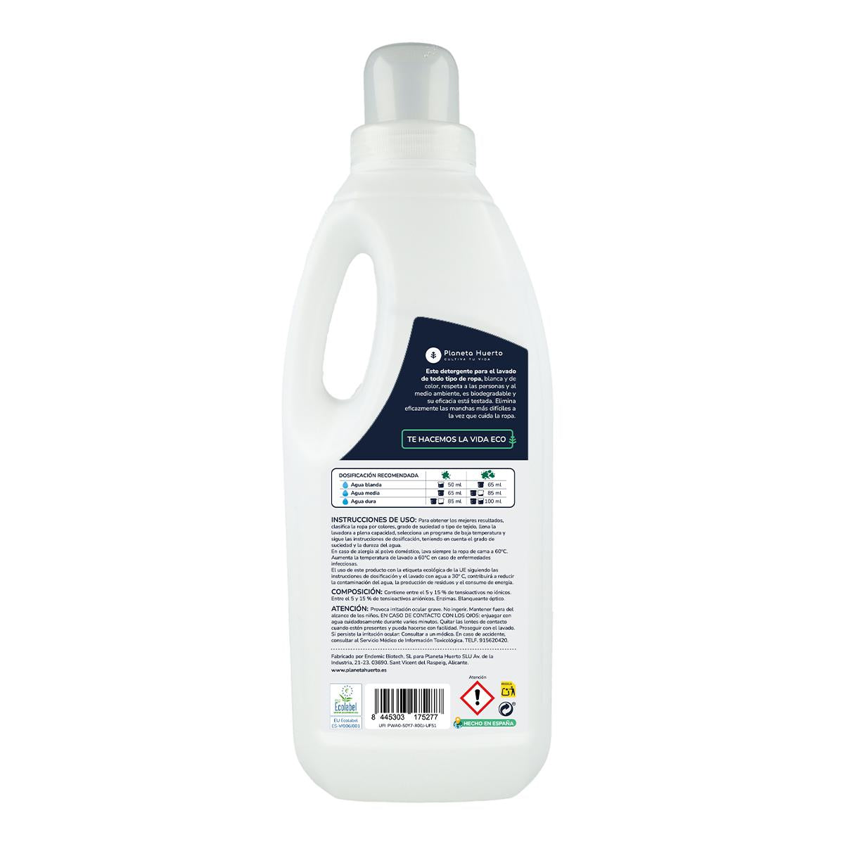 Pack de 3 Detergentes Líquidos para Roupa Planeta Huerto ECO Sem Perfume 1,5 Litros