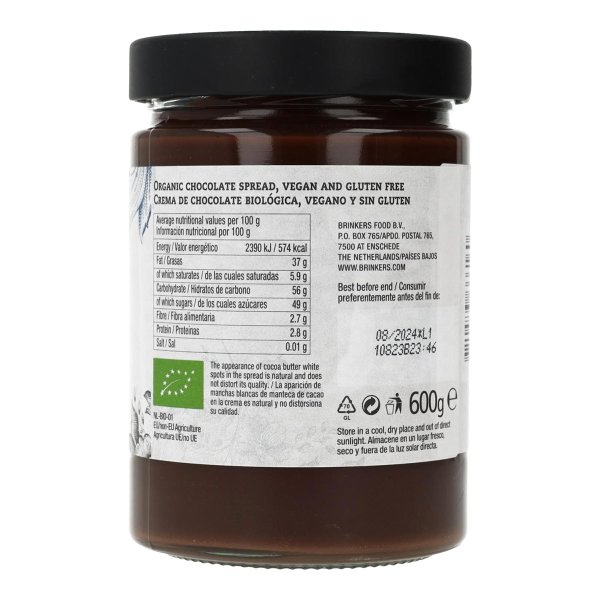 La Vida Creme de Chocolate Vegan Sem Glúten Vegan 600 g