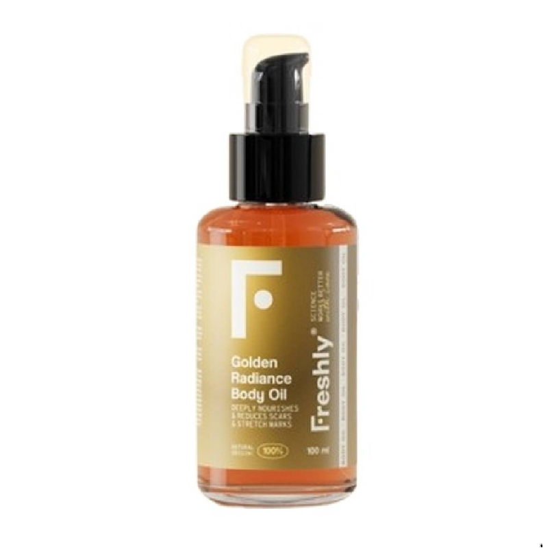 Tamanho mini - Óleo Corporal Golden Radiance, Freshly, 50 ml