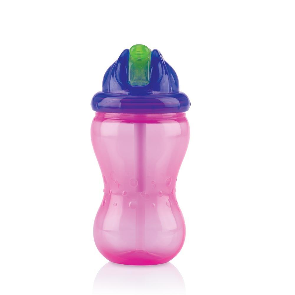 Biberão Nuby Flip-It 360ml anti-fugas 12m+ rosa