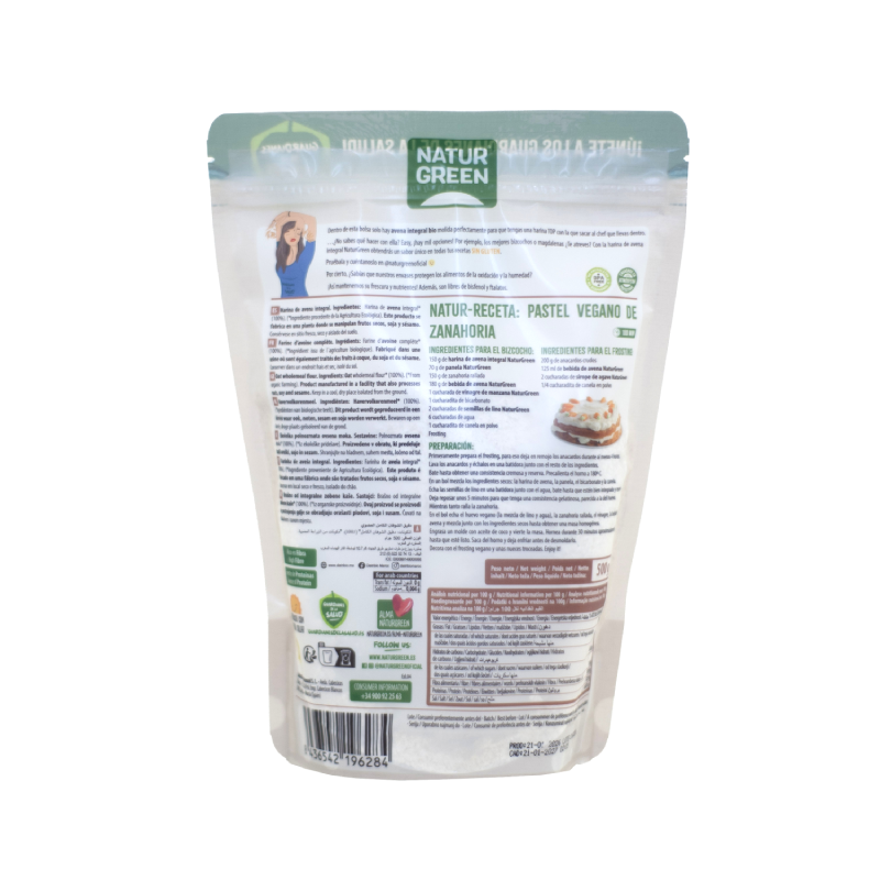 Farinha de Aveia Integral Sem Glúten NaturGreen 500 g
