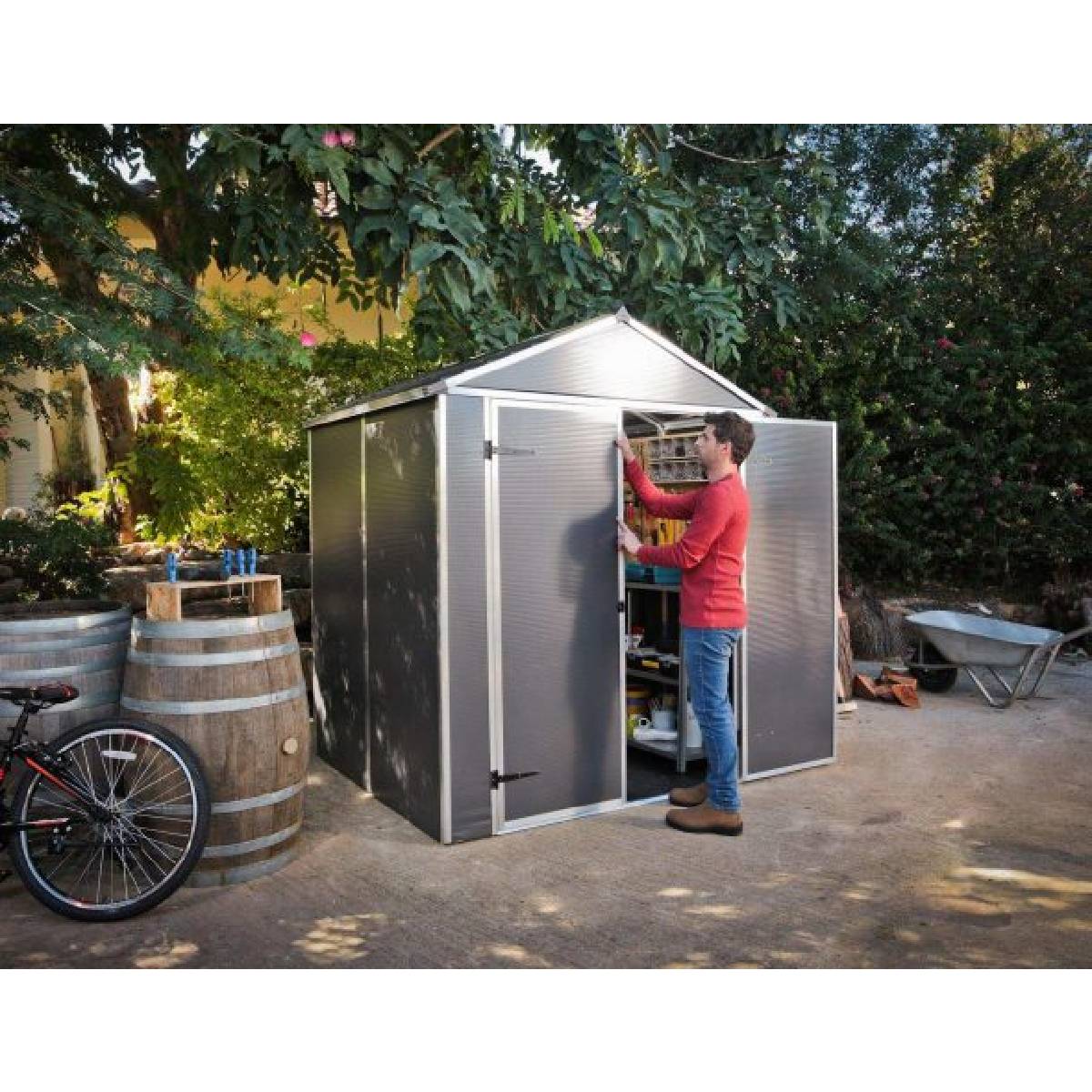 Telheiro de jardim Rubicon 185x154 cm Canopia cinzento escuro