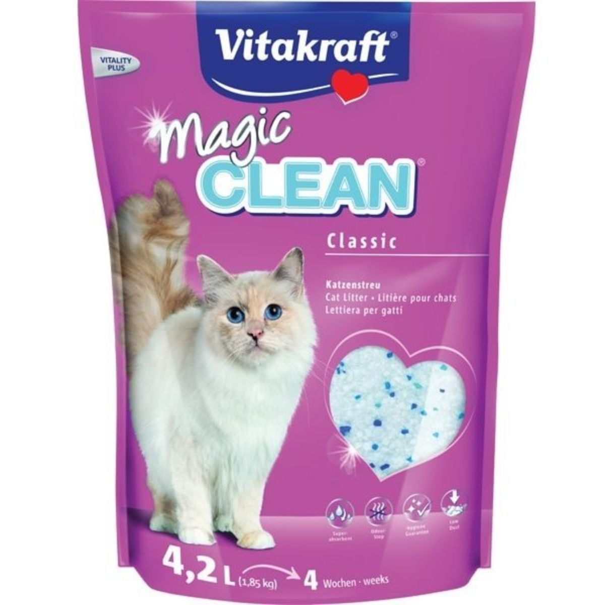 Contas de sílica gel superabsorvente Vitakraft Magic Clean 4,2 L