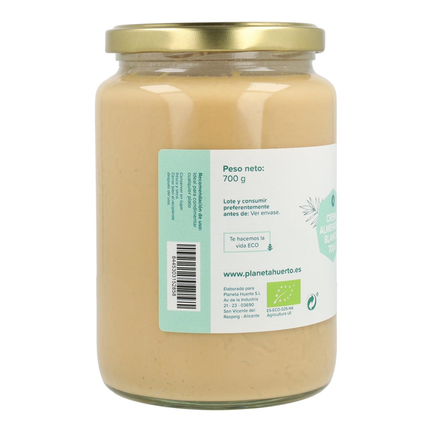 Creme de Amêndoa Branca Biológico Planeta Huerto 700g