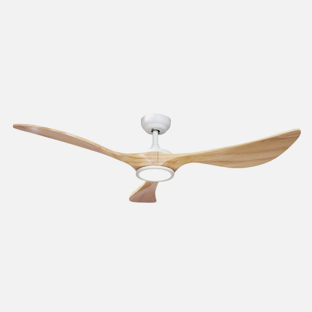 Ventilador Dc Viana 18w Blanco/haya 3 Aspas 132d Reg. Intensidad 2250lm 3000k-6000k C/remoto, Timer, Mem._1