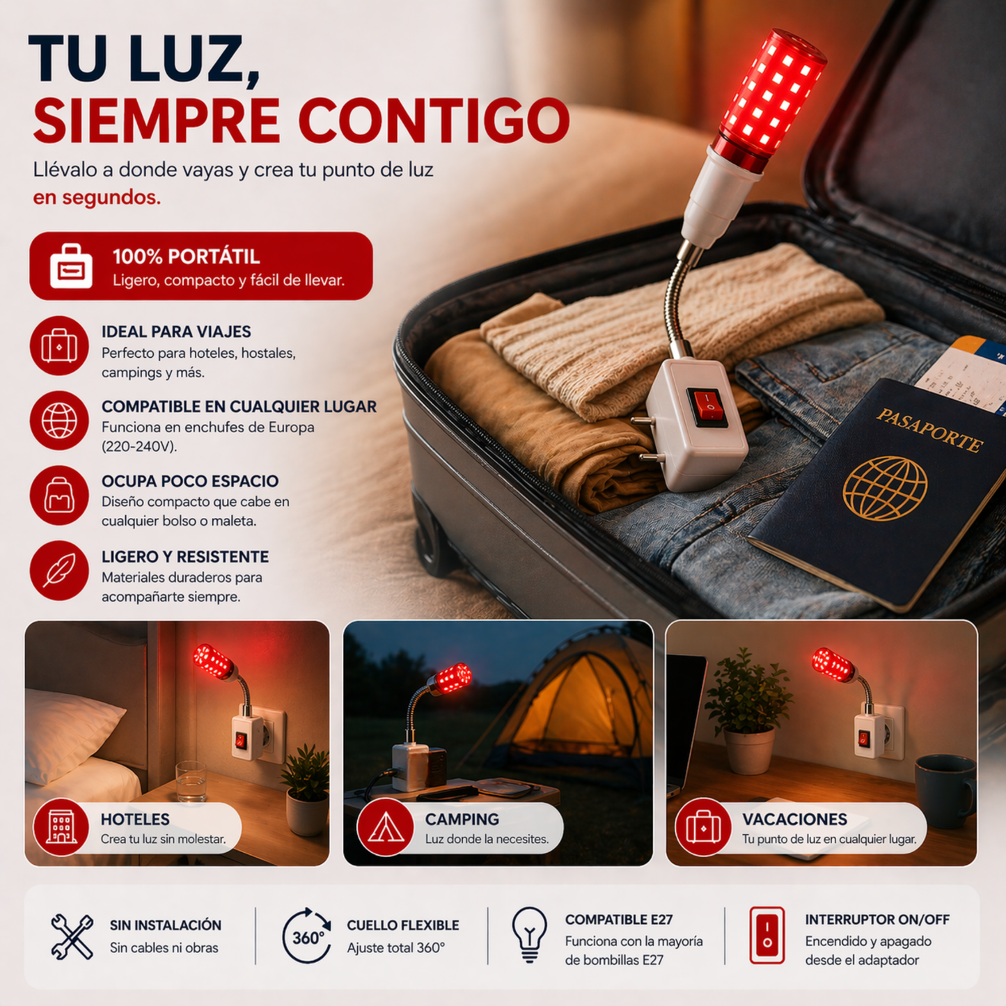 Adaptador Enchufe Bombilla De Luz Roja_5