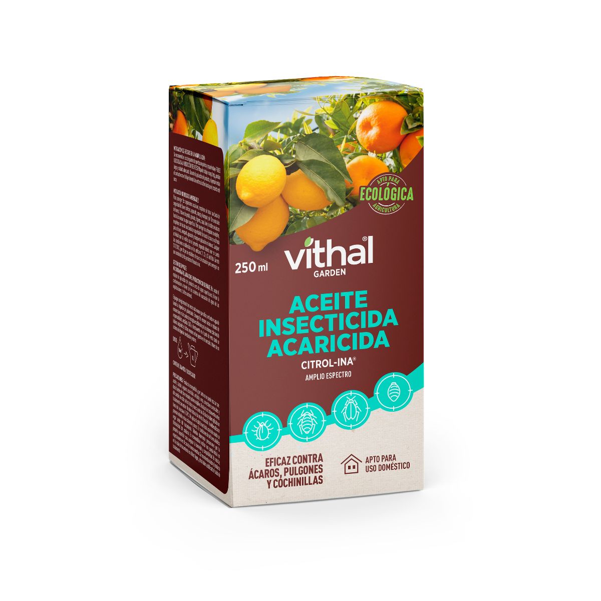 Óleo acaricida inseticida mineral citrol-ina Eco Vithal Garden 250 ml