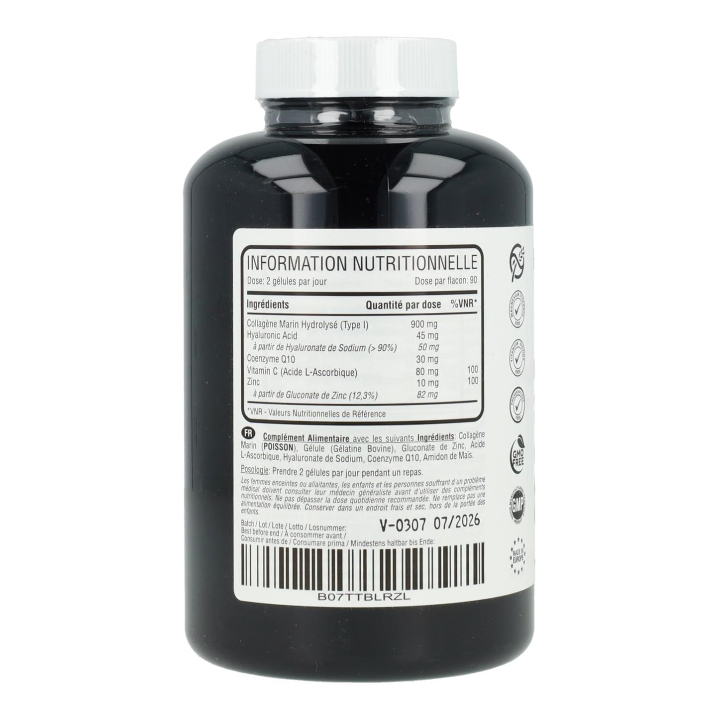 Colagénio Marinho com Ácido Hialurónico, Coenzima Q10, Vitamina C e Zinco Hivital 180 cápsulas