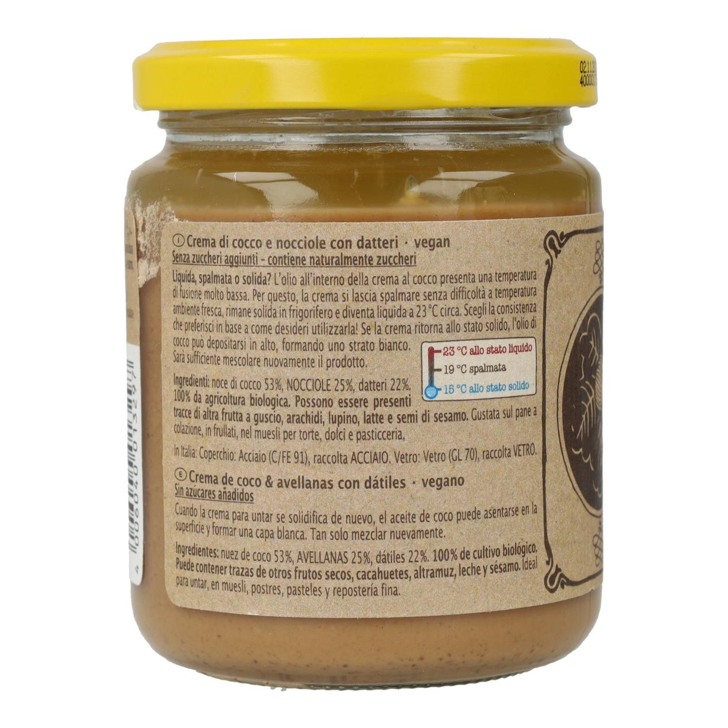 Creme Biológico de Coco, Avelã e Tâmara Rapunzel 250g