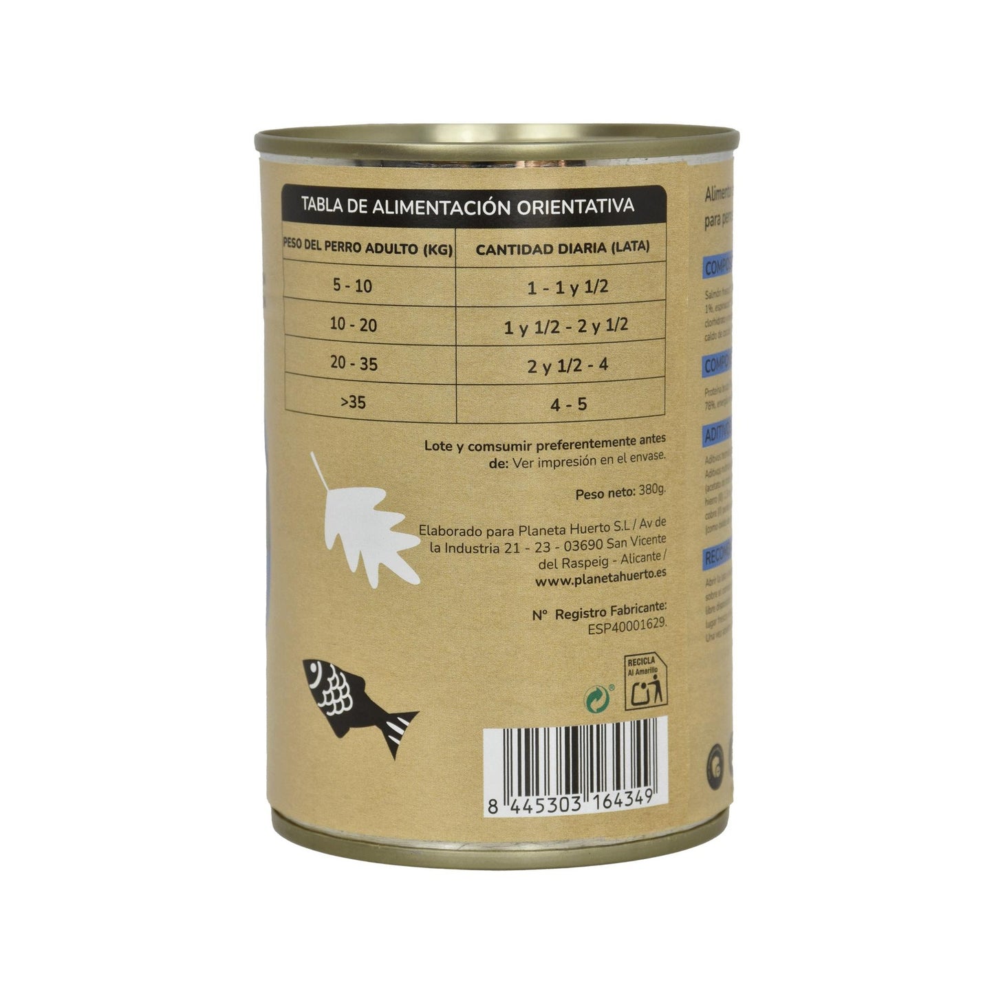 Ração Húmida Superpremium para Cães sem Grão Salmão 380g Planeta Huerto
