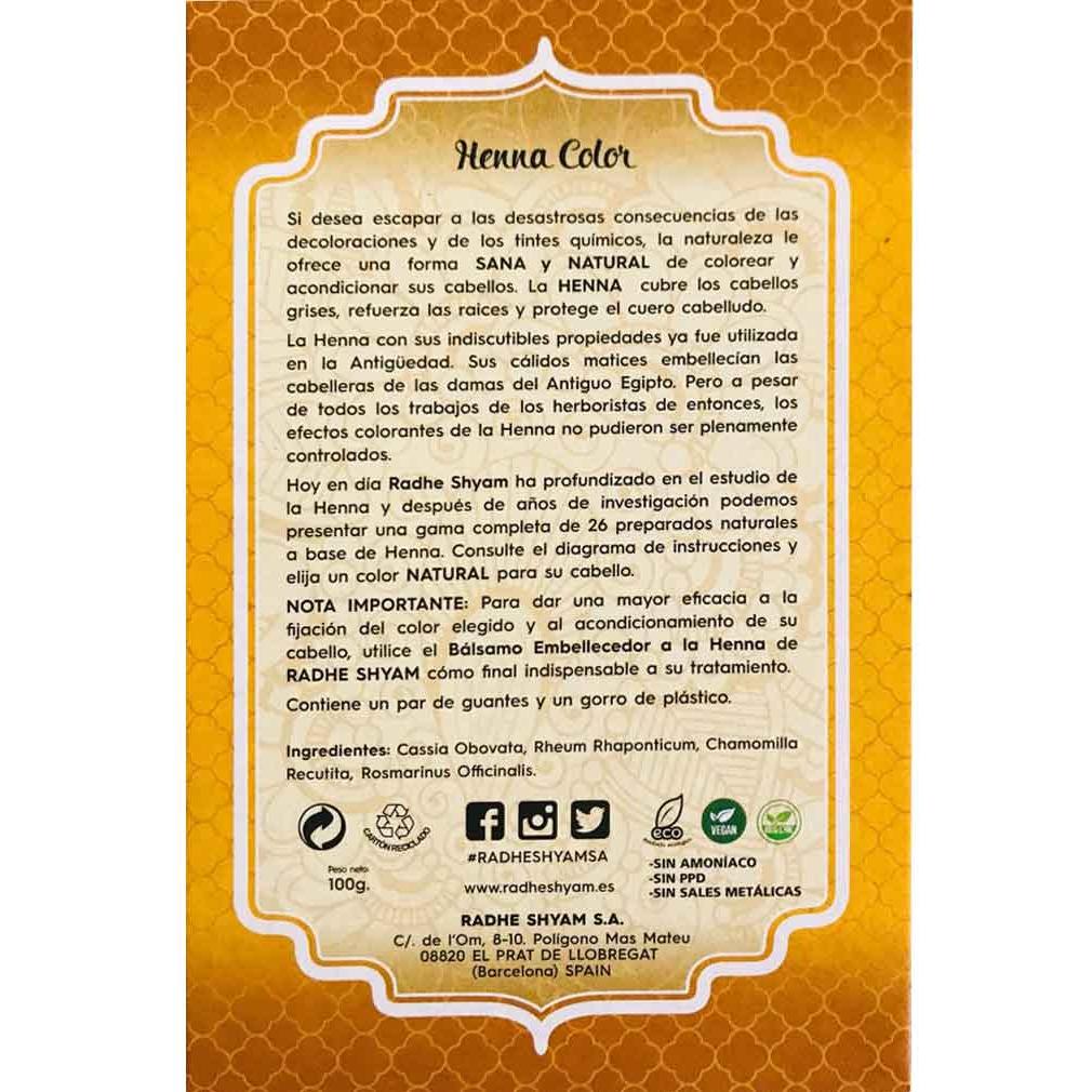 Pó de Henna Loiro Dourado Radhe Shyam 100g