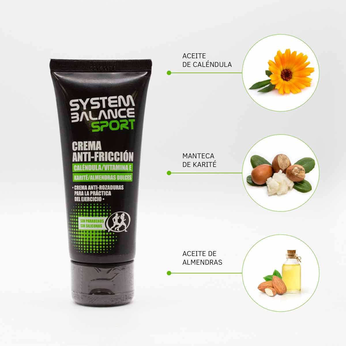 Crema Deportiva Antirrozaduras System Balance Sport 100 ml | Caléndula y Karité | Protección Antifricción | Vegano_1