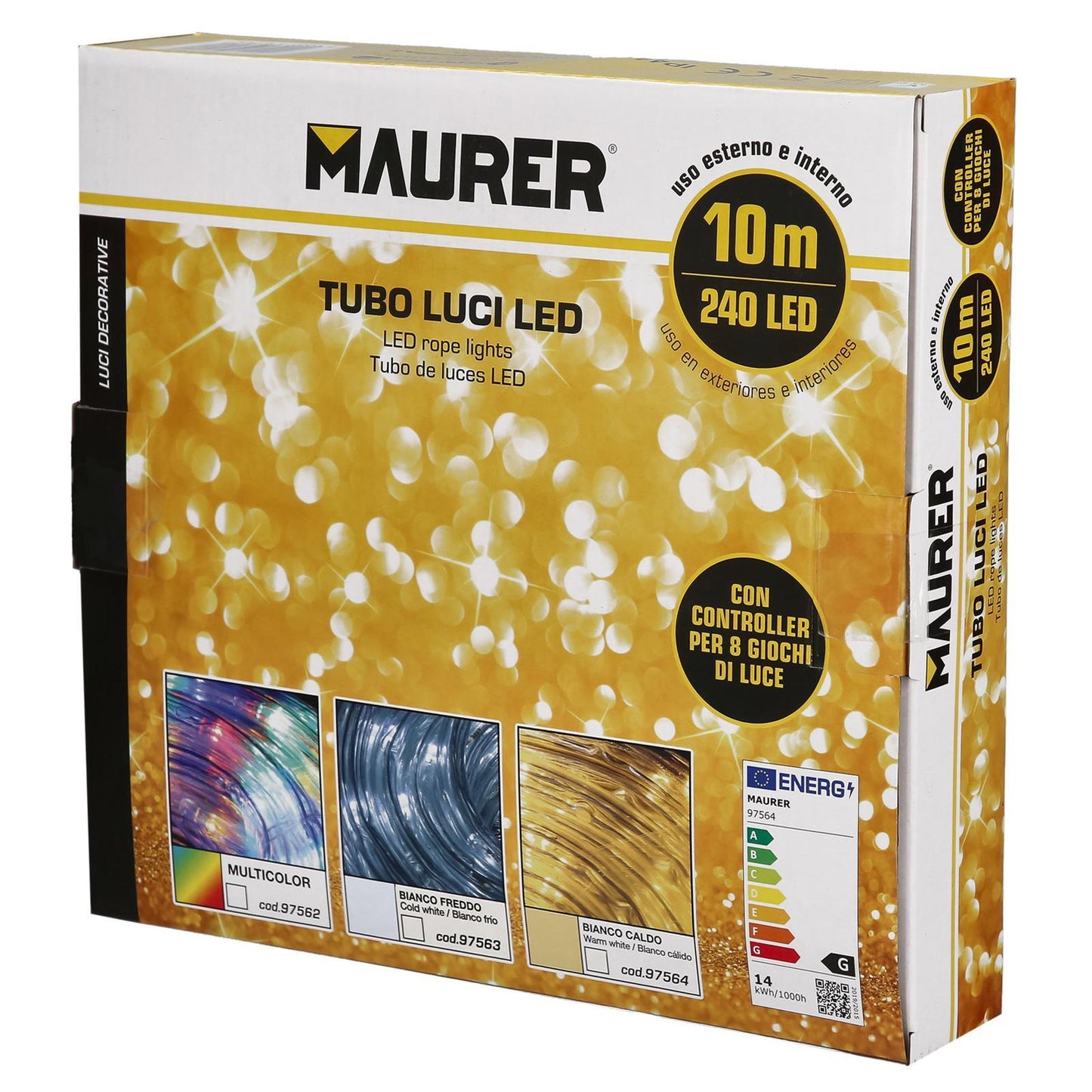 Luces Navidad Tubo Luz Multicolor 240 Leds Uso Exteriores / Interiores Protección Ip44 Rollo 10 Metros_2