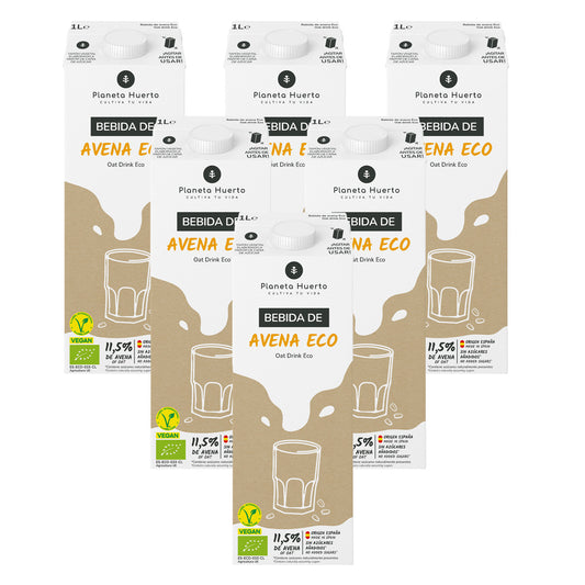 Pack de 6 Bebidas de Aveia Planeta Huerto ECO 1L