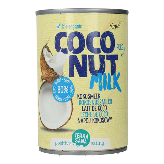 Leite de coco biológico Terrasana 80%, 400 ml