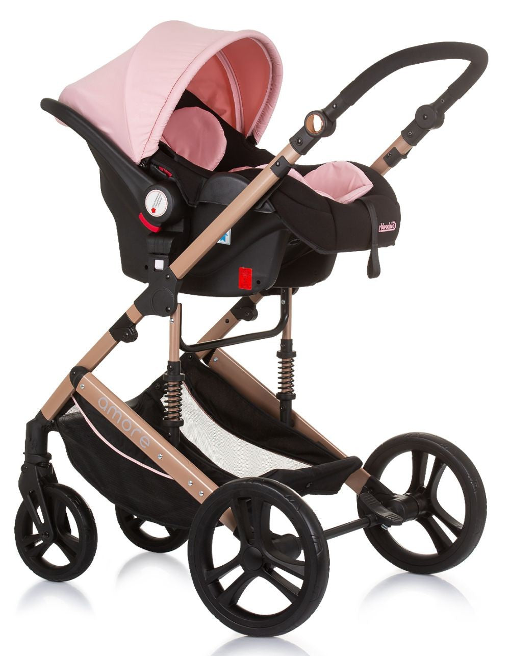 Carrito De Bebé Trío Convertible Amore Hasta 22 Kg Flamingo_4