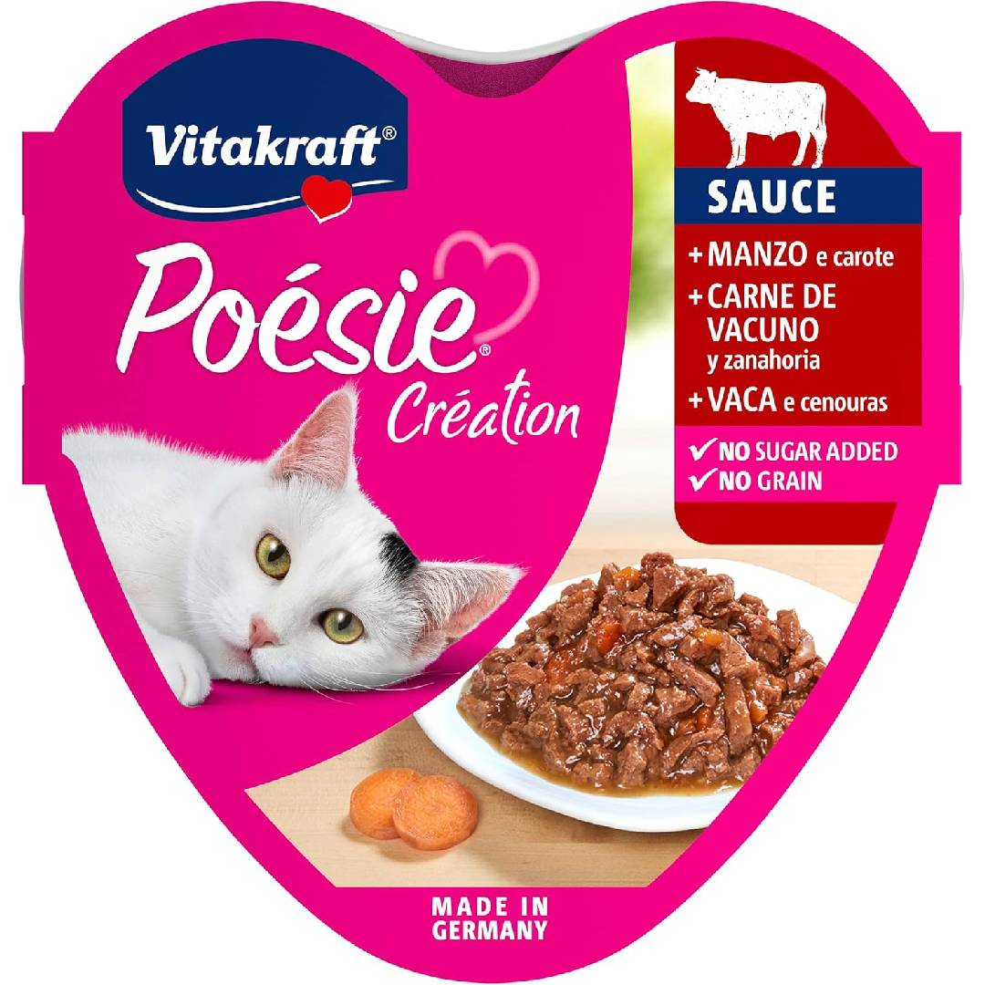 Vitakraft Poésie Creation Molho com Carne e Cenoura 85g Ração Húmida para Gatos