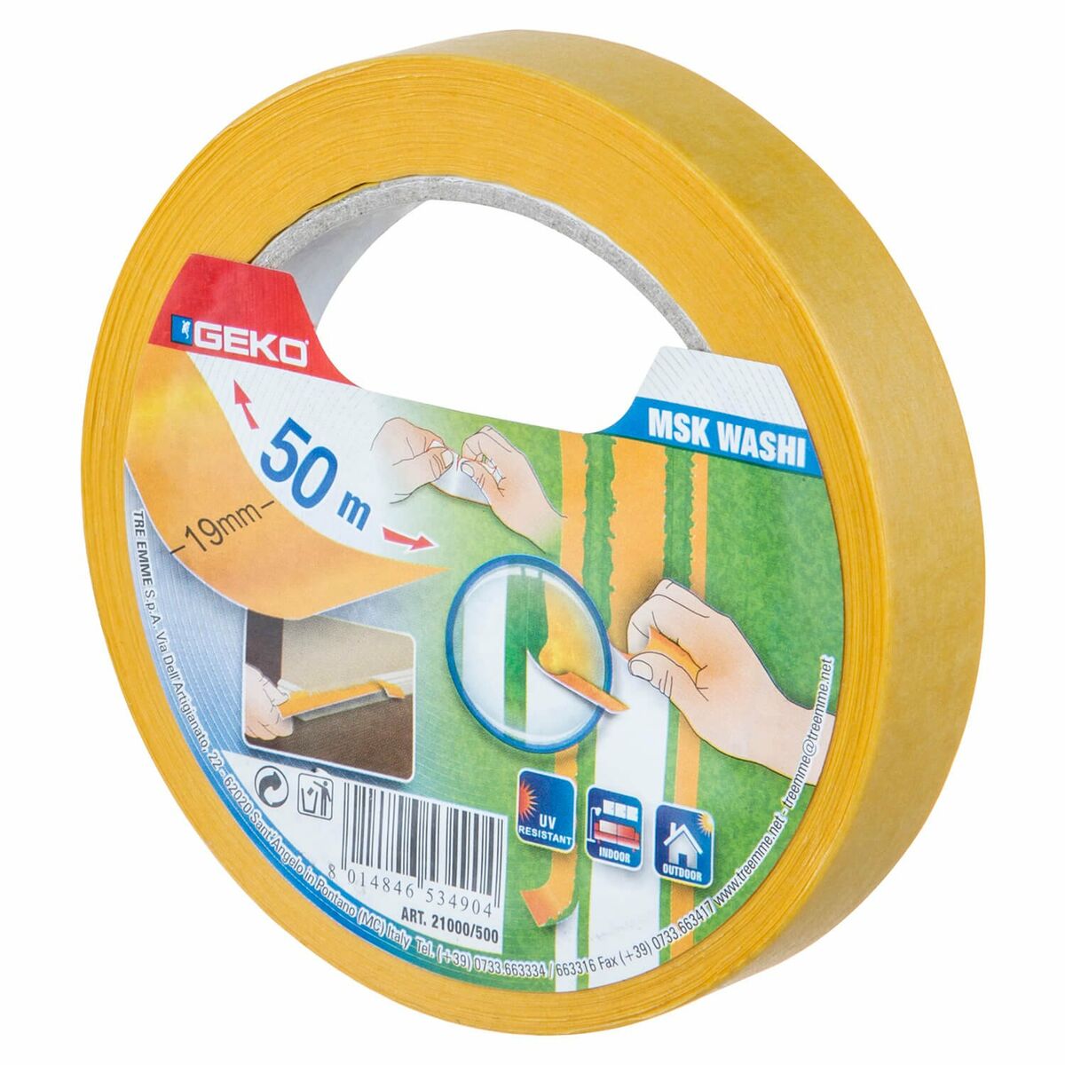 Cinta De Enmascarar Geko Msk Washi Naranja Acrílico Papel 19 Mm X 50 M / Vetonek_2