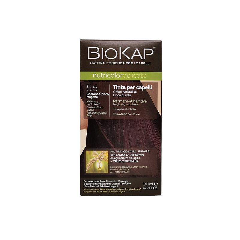 Tinta Delicato Castanho Claro Mogno 5,50 Biokap 140 ml