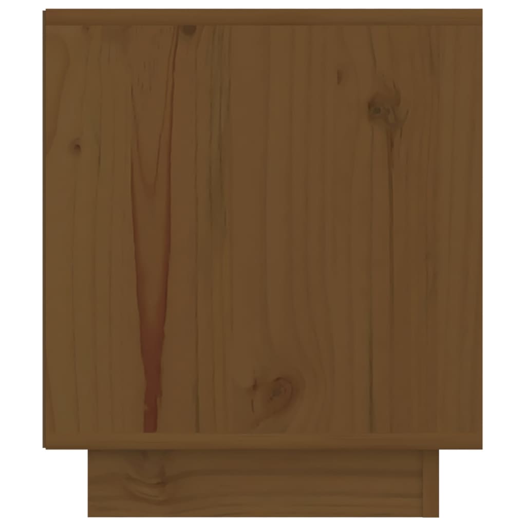 Mesita De Noche De Madera Maciza De Pino Marrón Miel 40x34x40cm_4