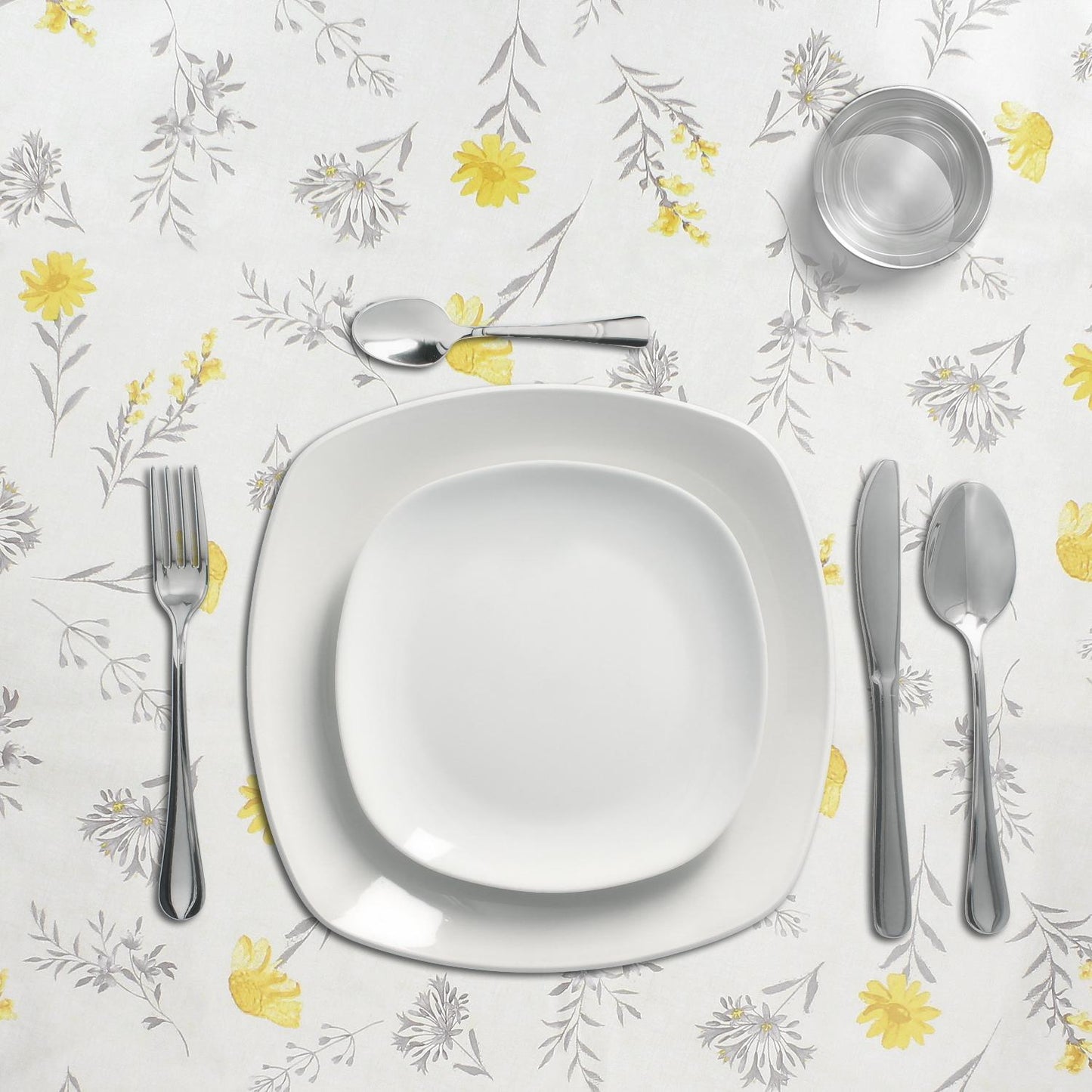 Mantel Hule Redondo Flores Amarillas Impermeable Antimanchas Pvc Ø140 Cm. Uso Interior Y Exterior