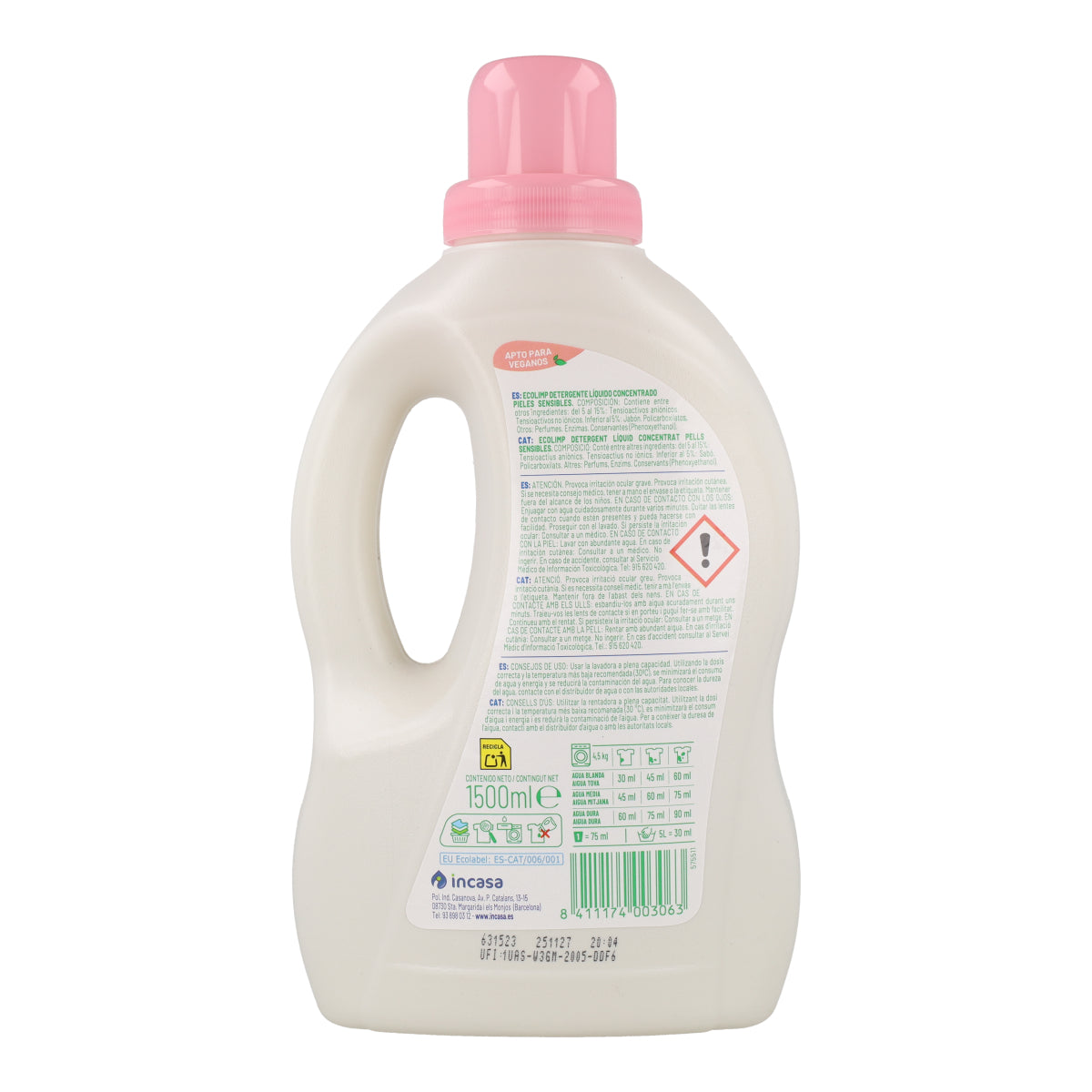 Detergente líquido para pele sensível Mimidu ECO 25 doses