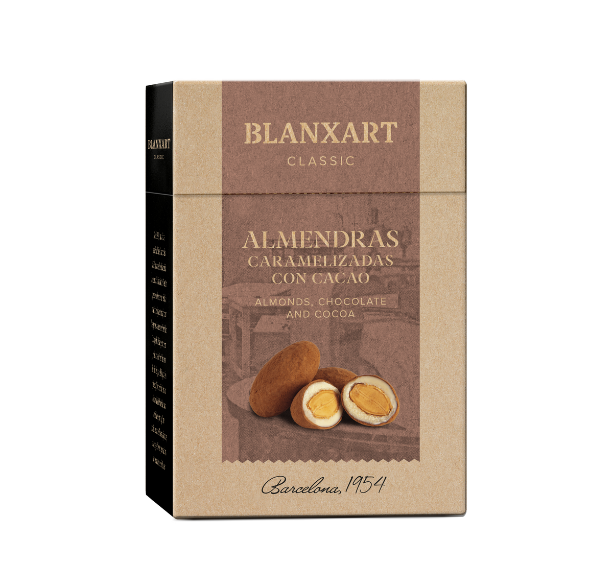 Almendras Tostadas con Chocolate Blanco y Cacao en Polvo sin gluten Blanxart 100 g