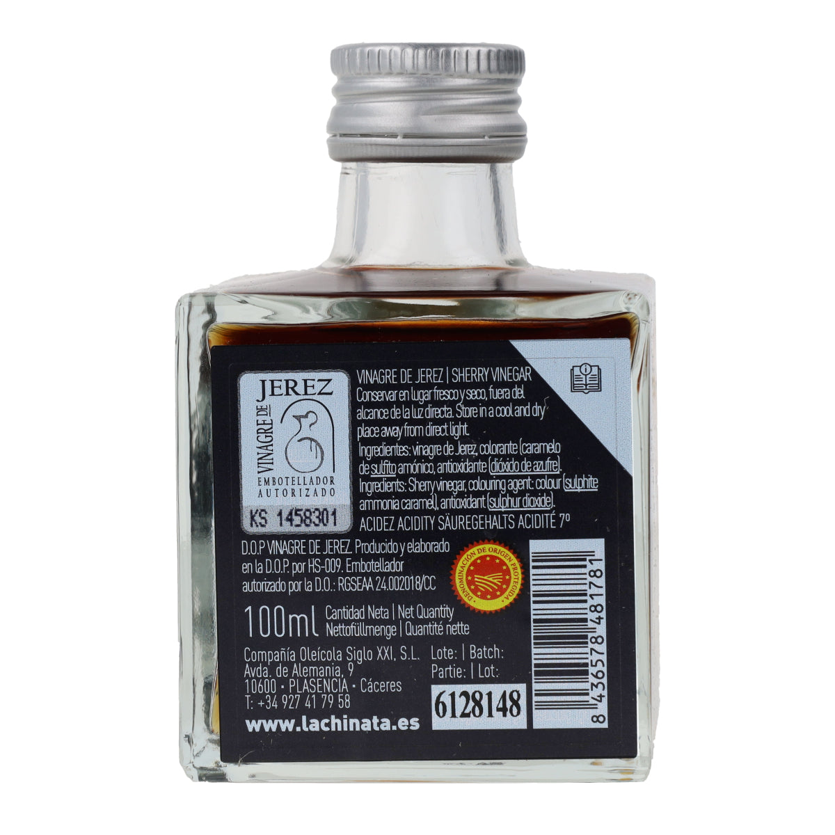 Vinagre Jerez DO, garrafa quadrada La Chinata 100 ml