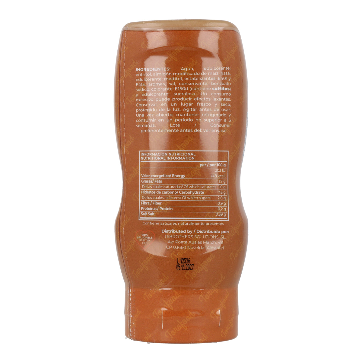Sirope Zero Dulce De Leche Torafood 330ml