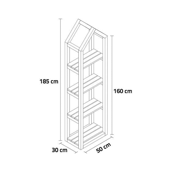 Estante Campanile Indoor L em madeira natural