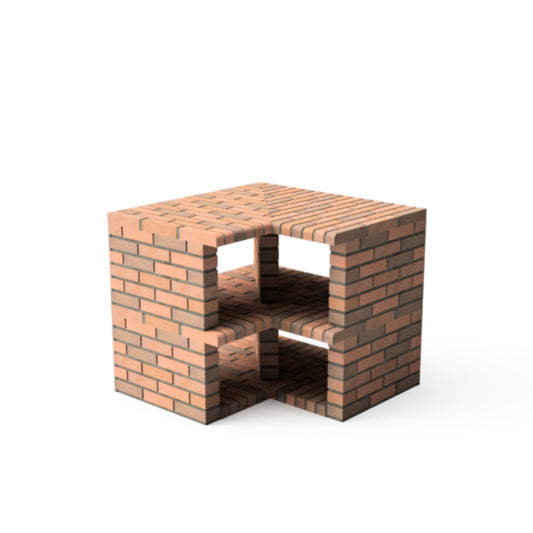 Módulo de banco de canto em terracota Volterra, Movelar