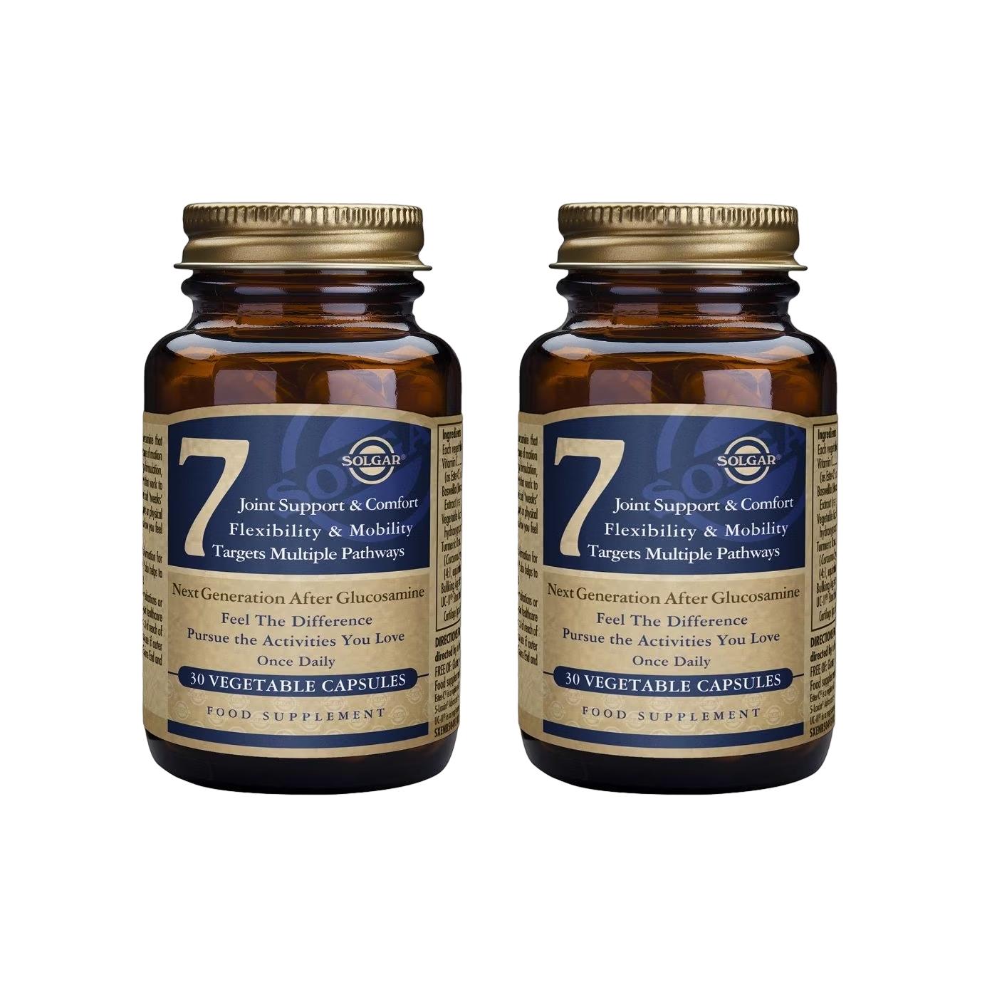 EMBALAGEM 2 X Solgar N.º 7 Manutenção e Conforto das Articulações, Cápsulas Vegetais