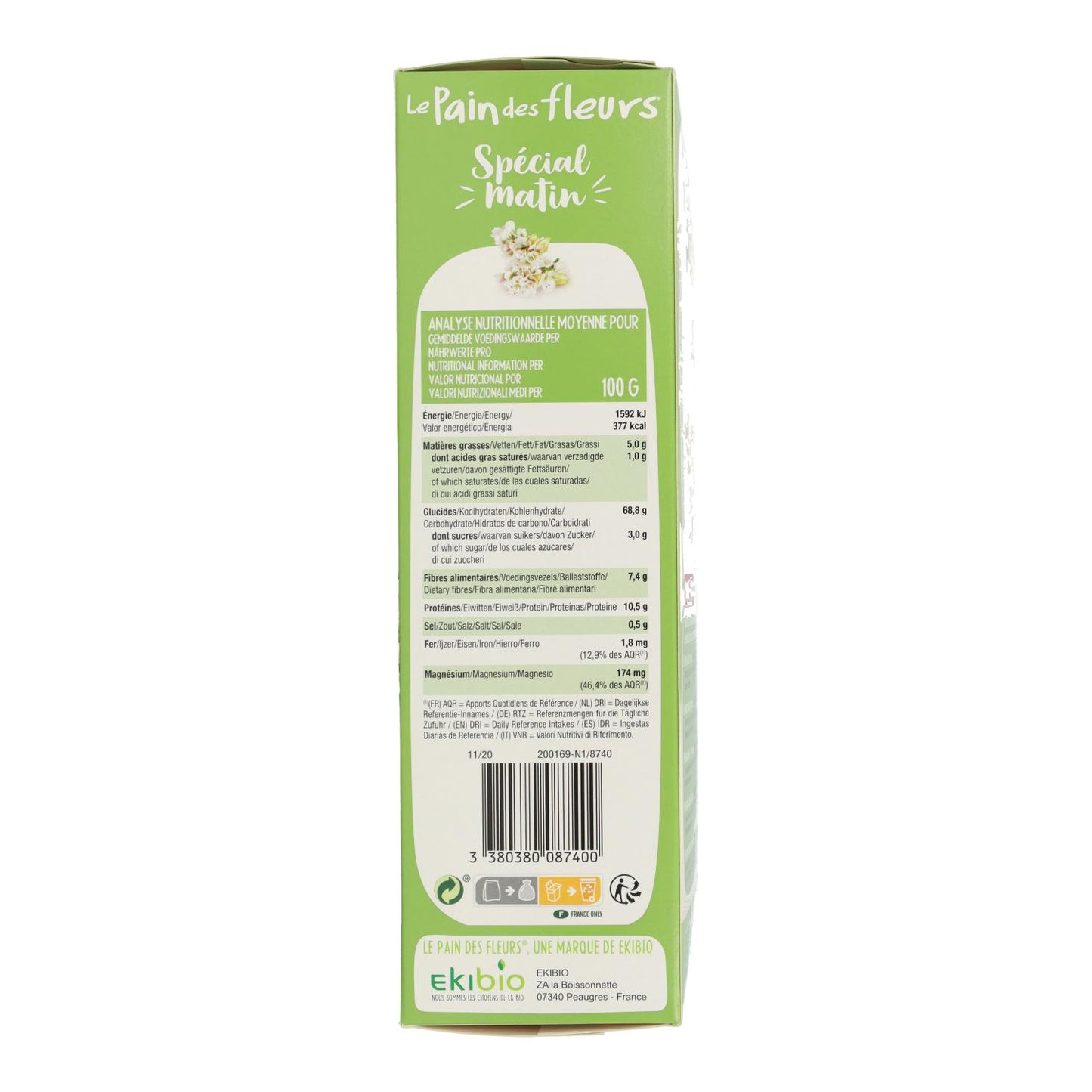 Tosta biológica de trigo sarraceno, manhãs especiais, Le Pain de Fleurs, 230 g