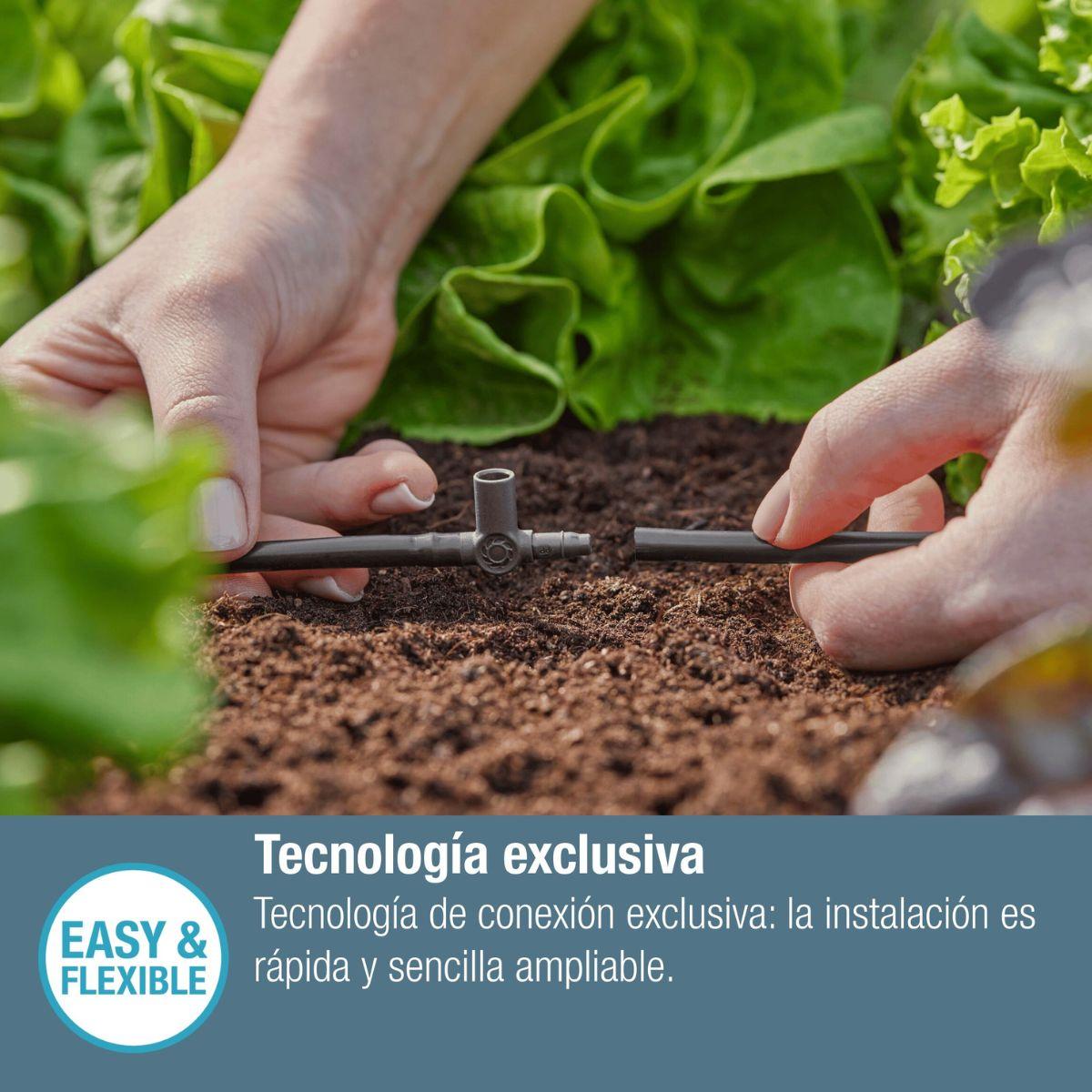 Junta em T para bicos de pulverização/gotejadores de linha final 4,6 mm (3/16") x5 Gardena Microdripsystem