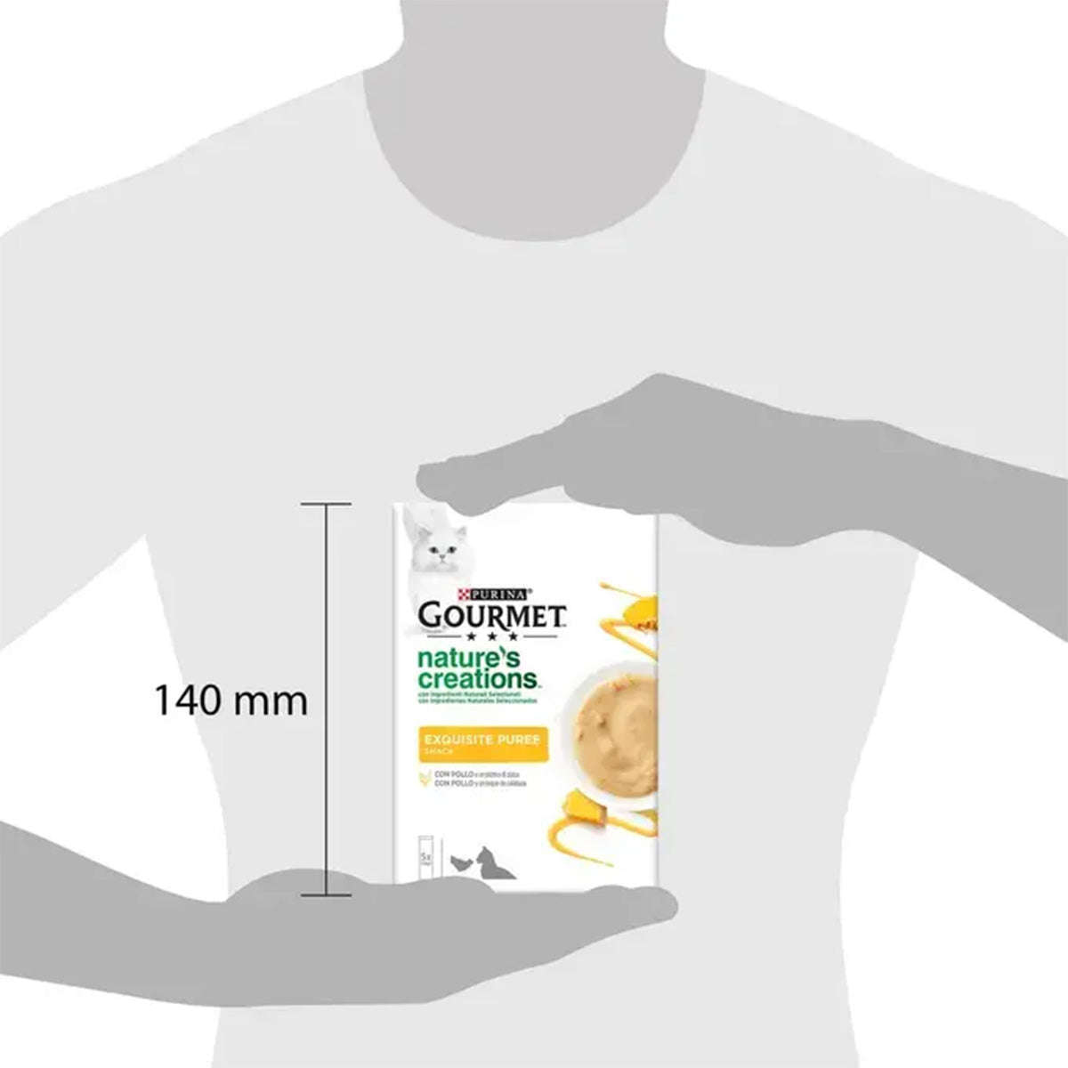 Embalagem de 11 x GOURMET Nature's Creations Exquisite Puree Snack Líquido com Frango e Abóbora 5x10g