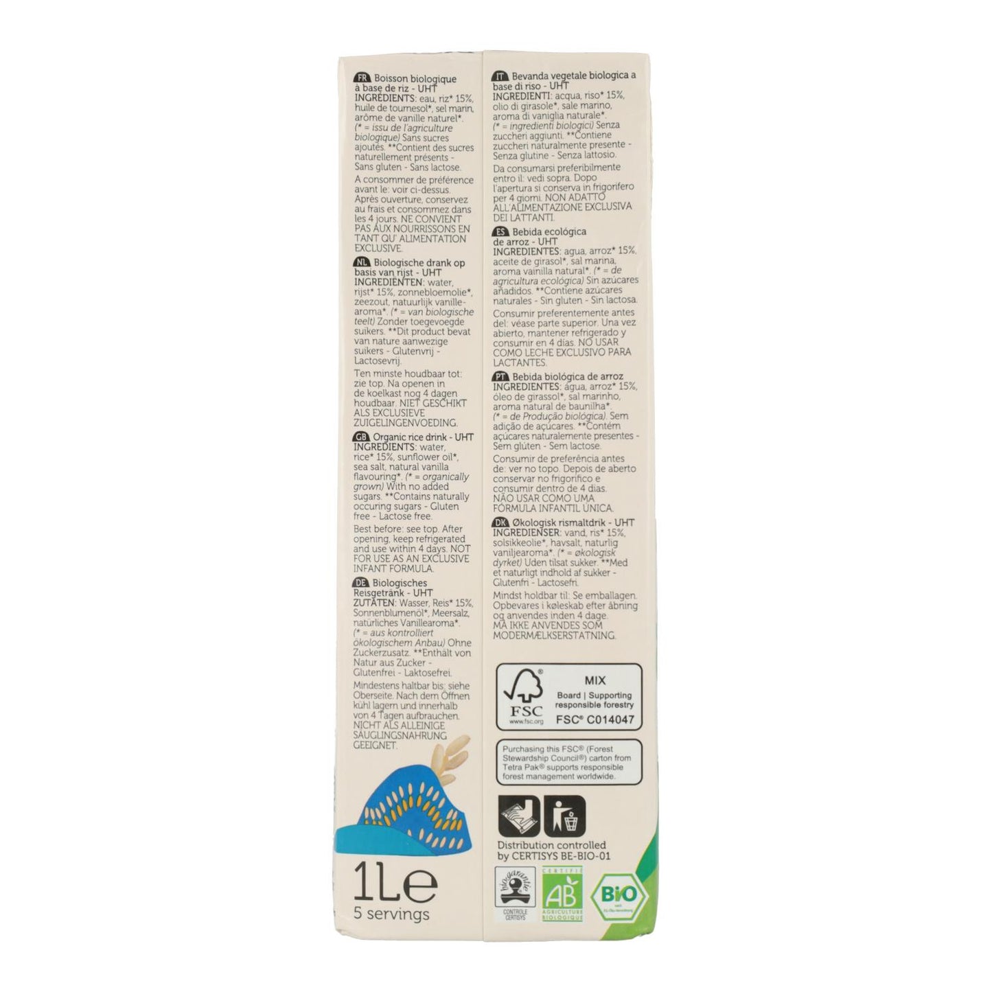 Bebida de Arroz Lima ECO Original 1L