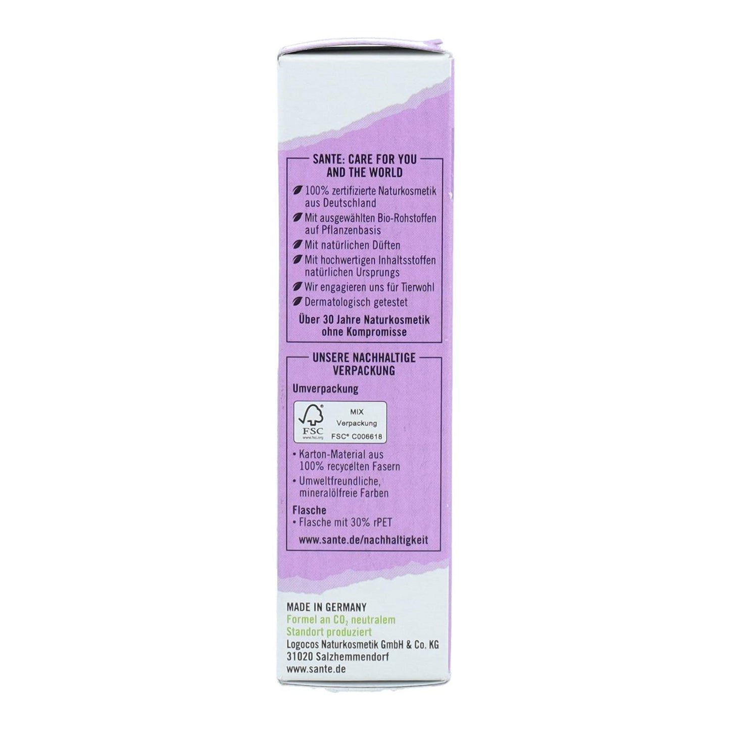 Sérum suavizante com efeito retinol, Sante 30 ml