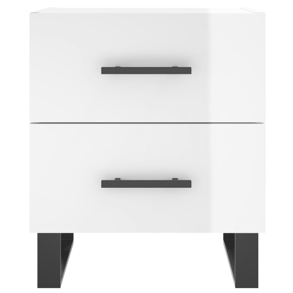 Mesita Noche 2 Uds Madera Ingeniería Blanco Brillo 40x35x47,5cm_4