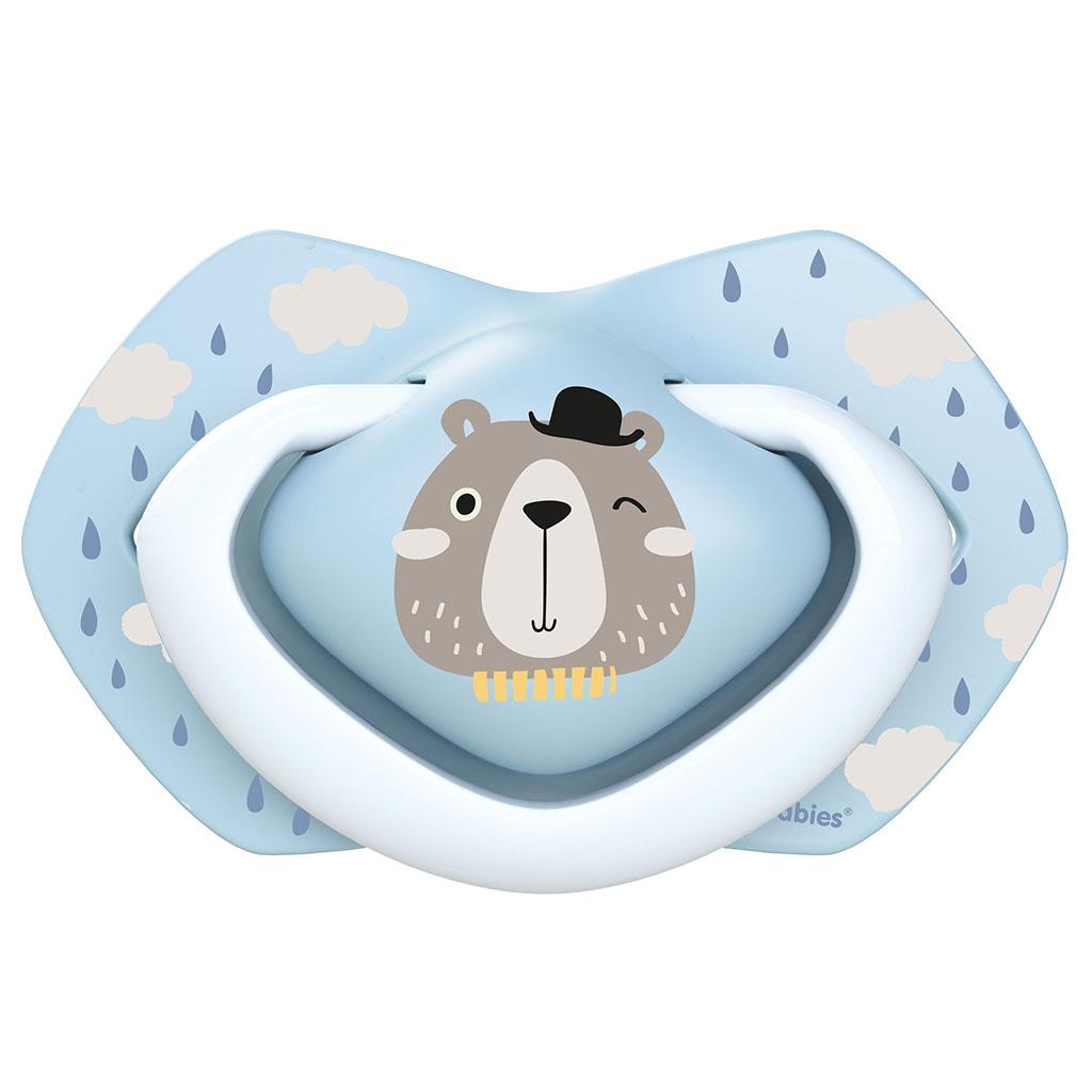 Pack de chupetas de silicone Bonjour Paris azul Canpol Babies (2 unidades) +18 meses