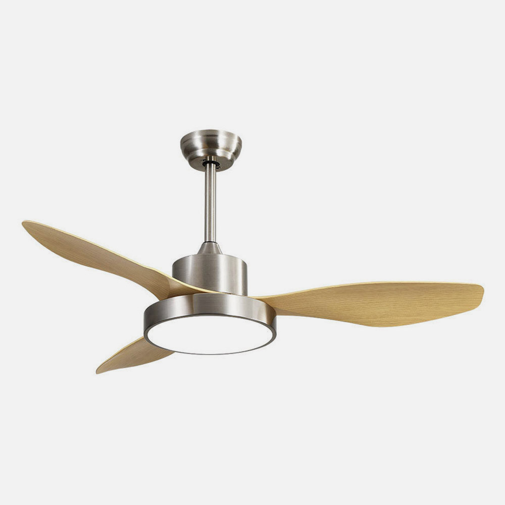 Ventilador Dc Hayate 24w 2650lm Niquel/haya 3aspas 6vel 97d 3000-4000-6000k Remoto,memoria Y Temporizador_1