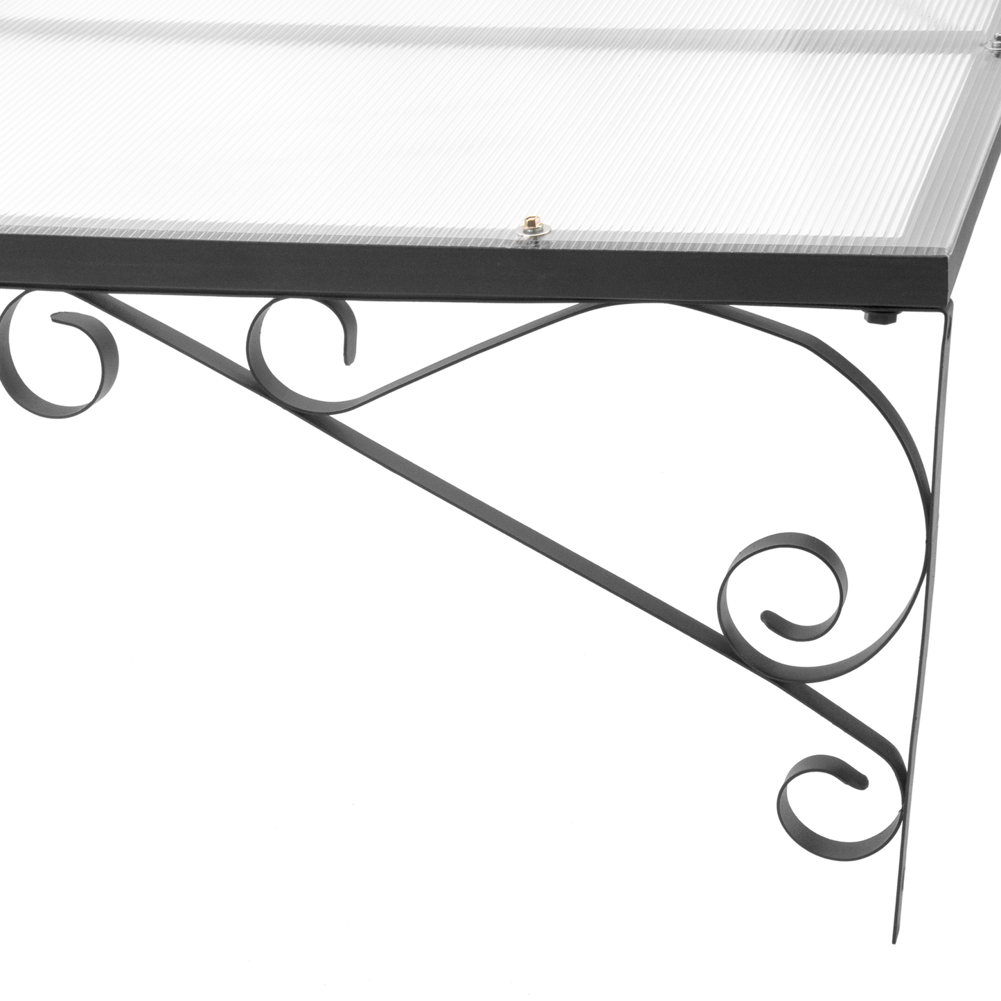 Tejadillo De Protección 120 X 100 Cm Clásico Marquesina Para Puertas Y Ventanas Con Soporte De Acero Negro_4