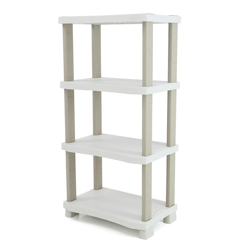Estante de 70 cm com 4 prateleiras economizadoras de espaço, bege